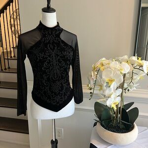 CDC Black Sheer Sleeve Bodysuit (Never Worn New Without Tags)
